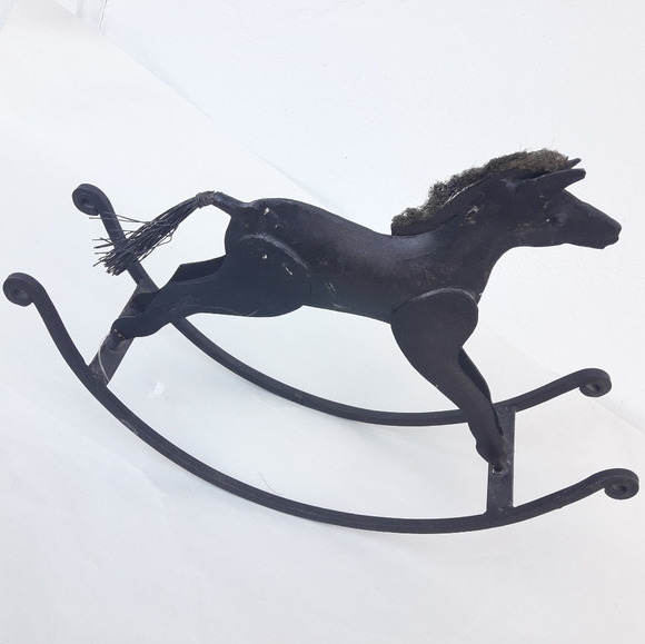Vintage Metal Rocking Horse Home Decor  Vintage Display Toy Americana Folk Art - Picture 6 of 16